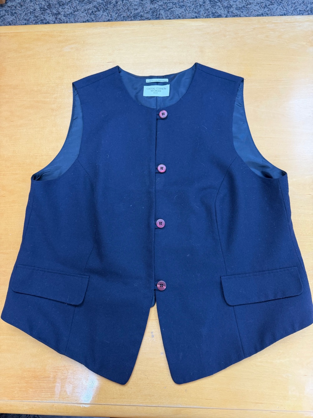 casual corner tops for women wool Business Vest navy size 14